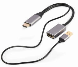 Gembird HDMI / DisplayPort aktiv adapter kábel 0.1m fekete 4K UHD Gembird (A-HDMIM-DPF-02)