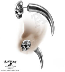 Alchemy Gothic Tomb Skull Horn fülbevaló - ALCHEMY GOTHIC - E320