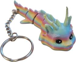  3D nyomtatott Sárkány kézzel festett kulcstartó figura (3D0004)