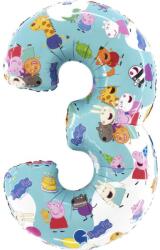  Peppa malac Blue 3-as szám fólia lufi 66 cm (GBBL253) - sandori
