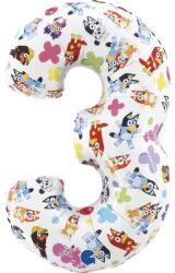  Bluey Friends 3-as szám fólia lufi 66 cm (GBBL243) - sandori
