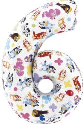  Bluey Friends 6-os szám fólia lufi 66 cm (GBBL246) - sandori