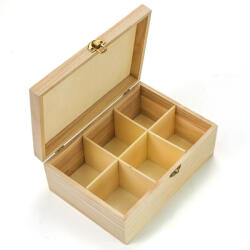  Natúr teafilter tartó fadoboz 6 rekeszes