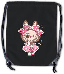 Labubu - Pöttyös ruhás nyuszilány tornazsák (labtorn14)