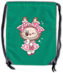 Labubu - Pöttyös ruhás nyuszilány tornazsák (630617)