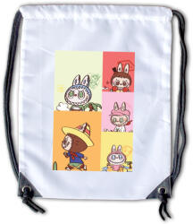 Labubu - Színes karakter kollázs tornazsák (296415)