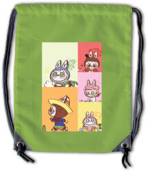 Labubu - Színes karakter kollázs tornazsák (405157)