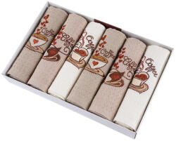 decoDoma Set prosoape bucătărie vafelă CAFEA 40 x 60 cm 6 buc Prosop