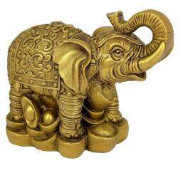  Elefant feng shui cu trompa in sus, statueta pentru dragoste si bun augur, auriu