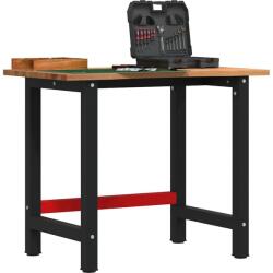 vidaXL Работна маса светлокафяв 100x60x81, 5 см дъб масив (3309671)