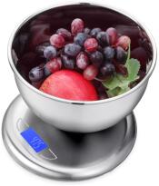 Bravo digitális konyhai mérleg, tállal, rozsdamentes acél, 5kg (B-5156)