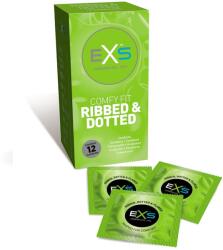 EXS Condoms Exs, 12 db-os óvszer készlet, bordázott, latex, átlátszó (8043337HURT)