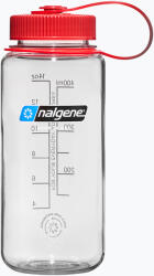 Nalgene széles szájú túravezető palack átlátszó/piros kupakkal