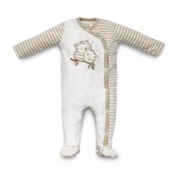 Kenguru Gold Plüss hosszú ujjú rugdalózó ecrü csíkos bagoly 56-os méret / 1043