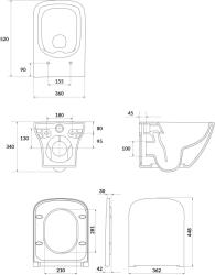 Cersanit Larga vas wc cu capac soft-close agăţat fără margine alb mat S701-609 (S701609)