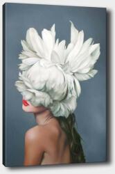  Vászonkép - Női portré virágkalappal - 50x70 cm