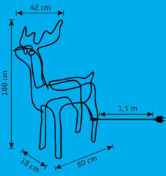  Rope 1 LED Szarvas Figura - Borostyánszínű, Kültéri/Beltéri