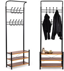 Homelux Álló ruhafogas polcokkal (GH-202_BLACK)