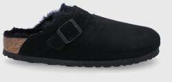 Birkenstock papuci din piele intoarsa Boston 9BY8-KLU00B_99X (259883.BLACK)