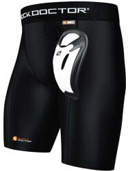 Shock Doctor Pantali scurți de compresie cu suspensor (jockstrap) BioFlex Cup Black Senior L