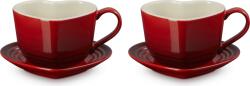 Le Creuset Cești pentru cafea Heart 220 ml vișinii cu farfurioare 2 buc (89318220600099)