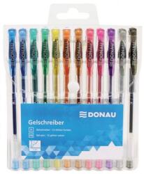 DONAU csillámos zselés tollak, 12 színben