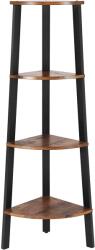 VASAGLE Sarokpolc, 4 szintes tároló állvány, rusztikus barna (LLS34XV1) - vasbutor