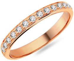  Női karikagyűrű cirkóniával 2, 5 mm, rózsaszín arany IZKR019R-F-CZ
