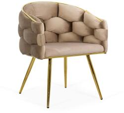 Chairs ON Scaune living din catifea, picioare aurii reglabile BUC 251 Bej
