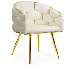 Chairs ON Scaune living din catifea, picioare aurii reglabile BUC 251 Crem