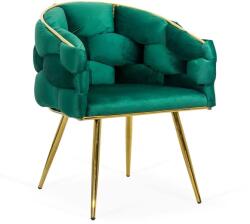 Chairs ON Scaune living din catifea, picioare aurii reglabile BUC 251 Verde