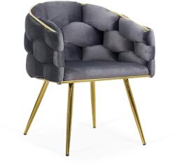 Chairs ON Scaune living din catifea, picioare aurii reglabile BUC 251 Gri