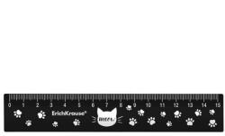 ErichKrause Macskás műanyag vonalzó 15 cm - fekete (57816FEKETE)