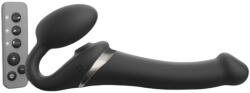 Strap On Me M - léghullámos felcsatolható vibrátor (fekete) (3700436017357) - bujaalmok