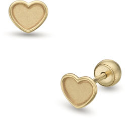 Lisa szív matt belsővel gyerek fülbevaló gömb zárral - JTAG-0304-18 (JTAG-0304-18)