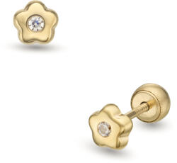 Lisa középen köves virág gyerek fülbevaló gömb zárral - JTAG-0338-18 (JTAG-0338-18)