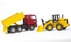 MAN TGA építőipari teherautó és FR 130 csuklós rakodó