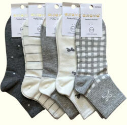 aura. via női zokni szett - szürke-fehér, mintás, 5 pár (NZP2820)