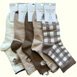 aura. via Aura Via női normál szárú zokni szett - kávészínű (NZX2823)