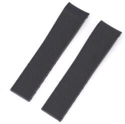  Curea silicon neagra capat curbat 21mm pentru Longines fără catarama