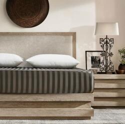 Luofanfei Cearceaf 180 200 cm Satin Anthracite cu Dungi Respirant, Elastic Integral, Bonnet 15 30 cm (b0ct4yhpw3) Lenjerie de pat