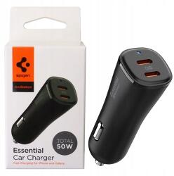 Spigen Univerzális Autós Gyorstöltő Spigen Essential 50W 2xUSB-C (ACP08523)