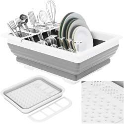 SPRINGOS összecsukható Edényszárító, 36x31x12cm - Szürke, Fehér (HA5198)