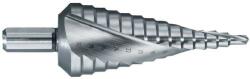  Lépcsős fúró Ø6-37 mm, HSS. Csavaros horony. Fényes, bevonat nélküli. Villanyszerelőknek