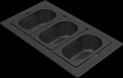 ELLECI ELLECI- Tároló edény háromrészes gourmet 366 fekete HPL kerettel (KF013065BK) - ellecimarkabolt