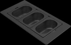 ELLECI ELLECI- Tároló edény háromrészes gourmet 378 fekete HPL kerettel (KF053065BK) - ellecimarkabolt