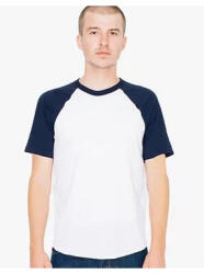 American Apparel AARSABB4237 kétszínű raglános rövid ujjú póló American Apparel, White/Navy-S (arsabb4237wh-nv-s)