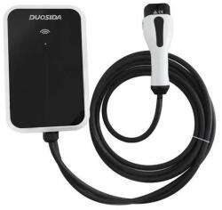 Duosida elektromos autó fali töltő 11 kW, 5 m Type2 töltőkábel, slim, Bluetooth + WIFI + RFID + LAN, DUOSIDA