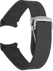  Curea silicon neagra capat curbat 22mm pentru Omega Seamaster