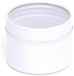  Fehér színű fém tégely átlátszó fedővel - 100 ml